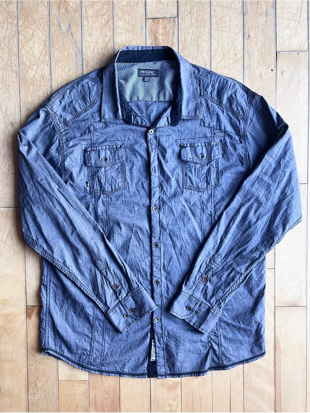 Projek Raw Utility Military Button-Up Long Sleeve Men's Shirt Size XXL